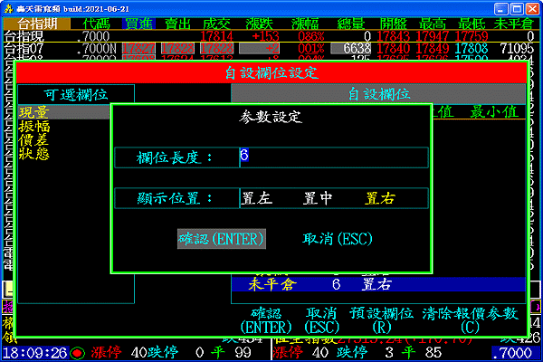 期貨項目欄位調整