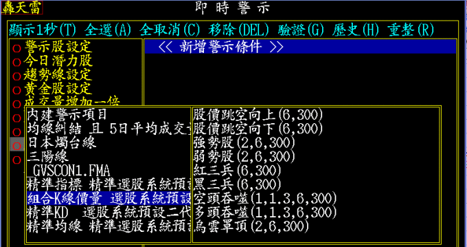 轟天雷盤中警示